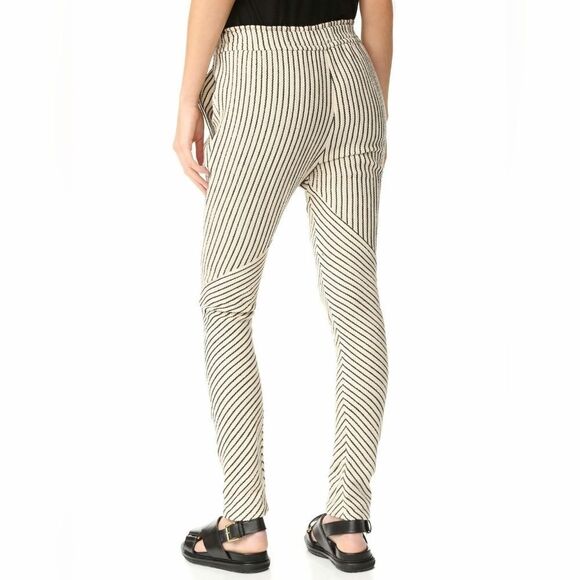 Rebecca Minkoff Black Sava Stripe Slouchy-Slim Woven Pants Size Medium‎ - Picture 2 of 9
